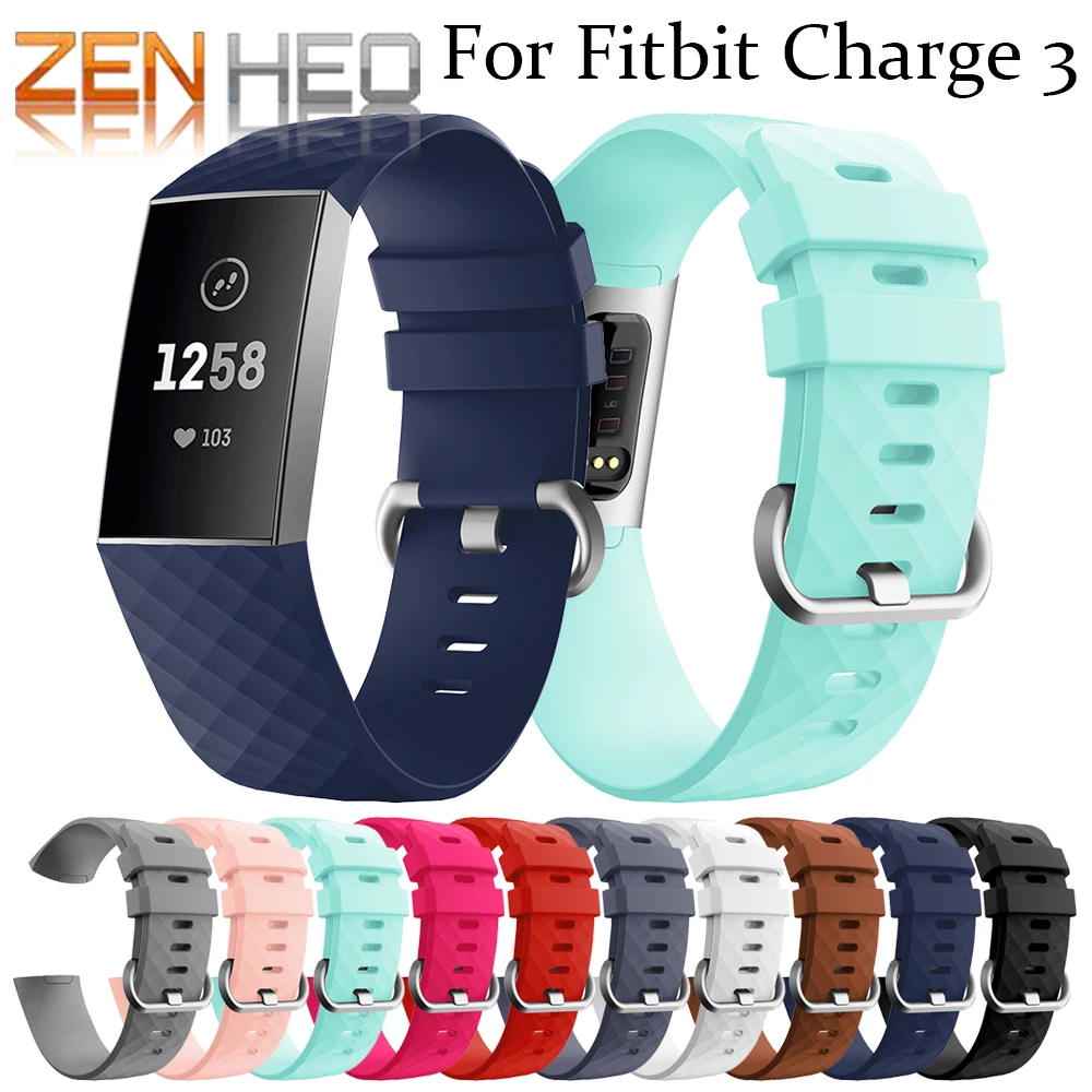 

sReplacement Wristband Band Silicone Strap for Fitbit Charge 3 Straps sport Replace Accessories for Fitbit Charge 3 Watch Bands