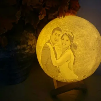 

3D printed night DIY Picture And Diy Word LED Light Moon Night Moonlight Gift Touch Sensor Color Changing Yellow White Light@1