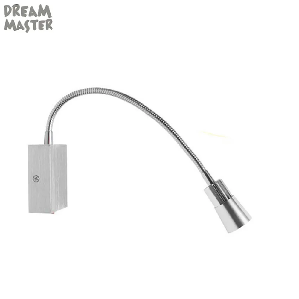 

3W lampada LED Aluminium wall light rail project Square LED wall lamp bedside reading lamp bedroom wall lamps with switch on off