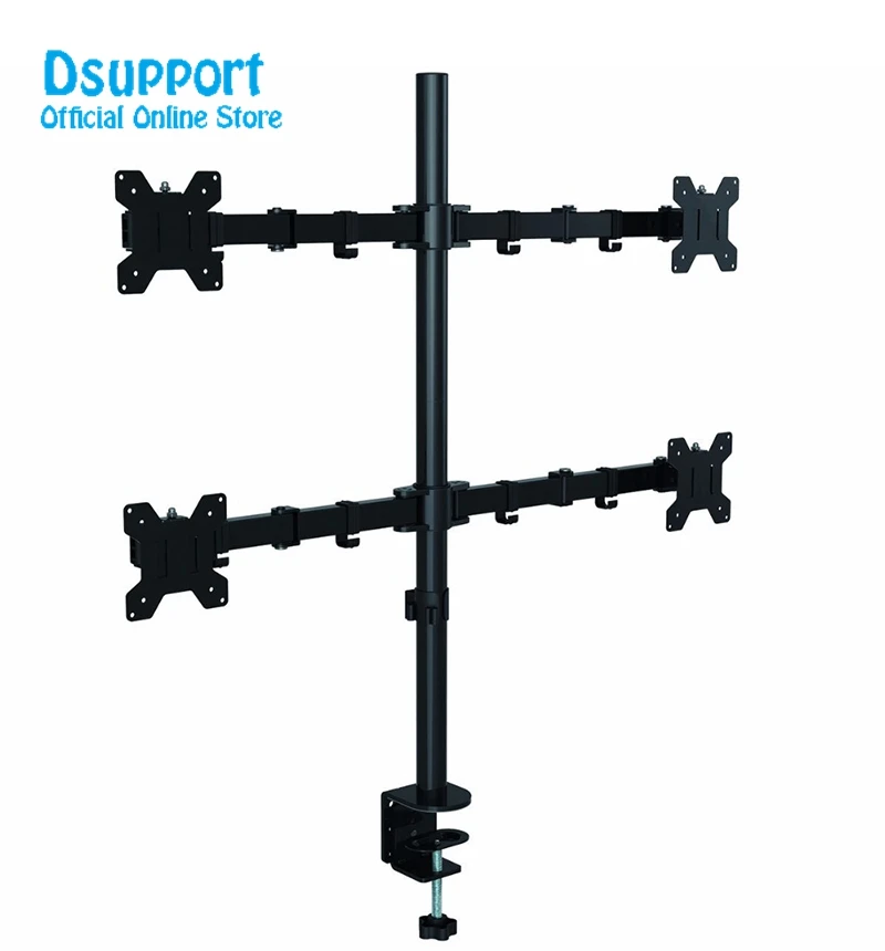 Quad Arm LCD LED Monitor Stand Desk Mount Bracket