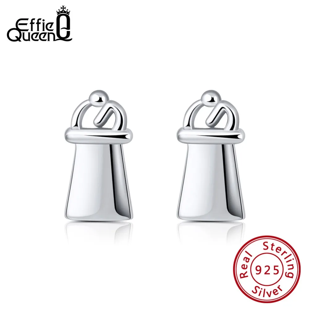

Effie Queen Real 925 Sterling Silver Women Earrings Chess Shape 10mm Cute Small Stud Earring Trendy Silver Jewelry Brincos BE131