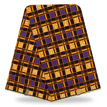 

Newest African Wax Fabric Wholesale Wax African Java Wax Fabric Ankara Wax Fabric 6yards For Nigerian Party DF-301