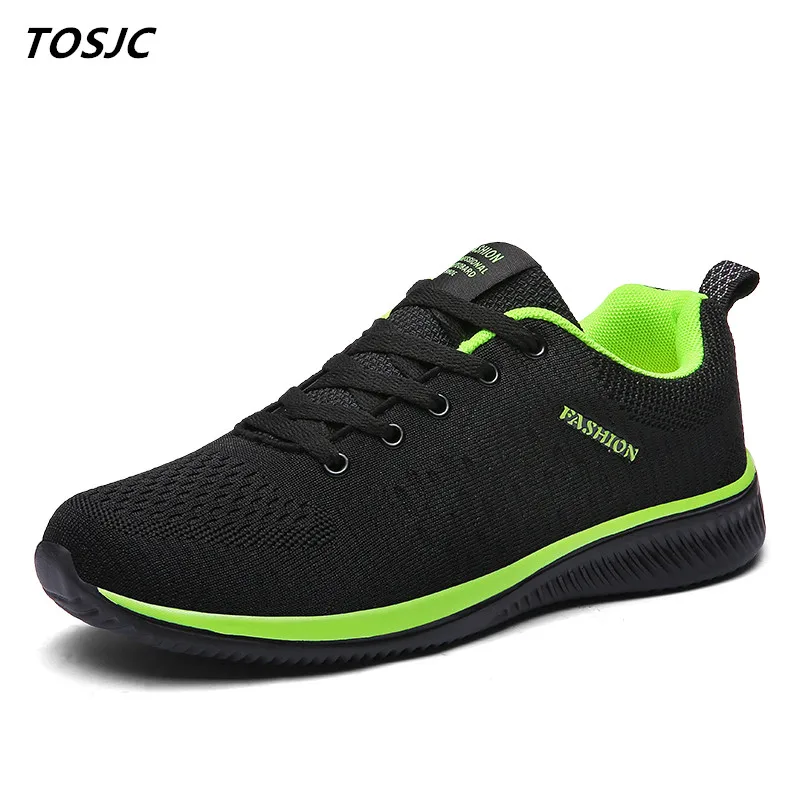 

TOSJC Man Lace Up Vulcanized Shoes Zapatos Hombre Black Color Casual Sneaker male Light Weight Footwear