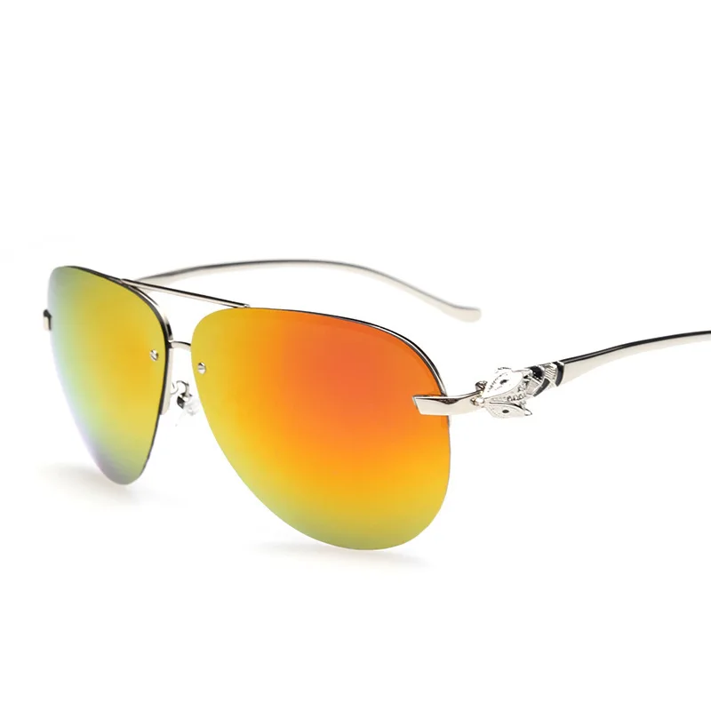 Алюминиево-магниевого сплава, алюминиевого сплава модные красочные отражение мужские и женские поляризованные солнцезащитные очки, очки для использования UV400 поляризованные солнцезащитные очки для вождения автомобиля - Цвет линз: silver frame