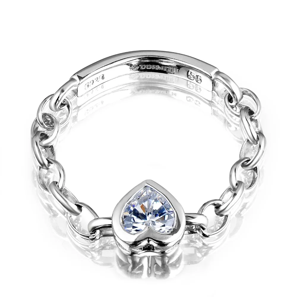 

DORMITH wedding engagement 925 sterling silver sweet heart shape ring 0.47carct AAA cubic zirconia rings for women