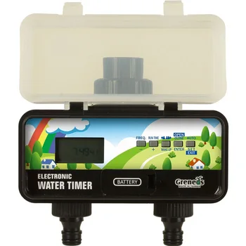 

Easy LCD Electronic water timer 2 outlets 5 keys to setting program adopt solenoid valve (batteries are not included)