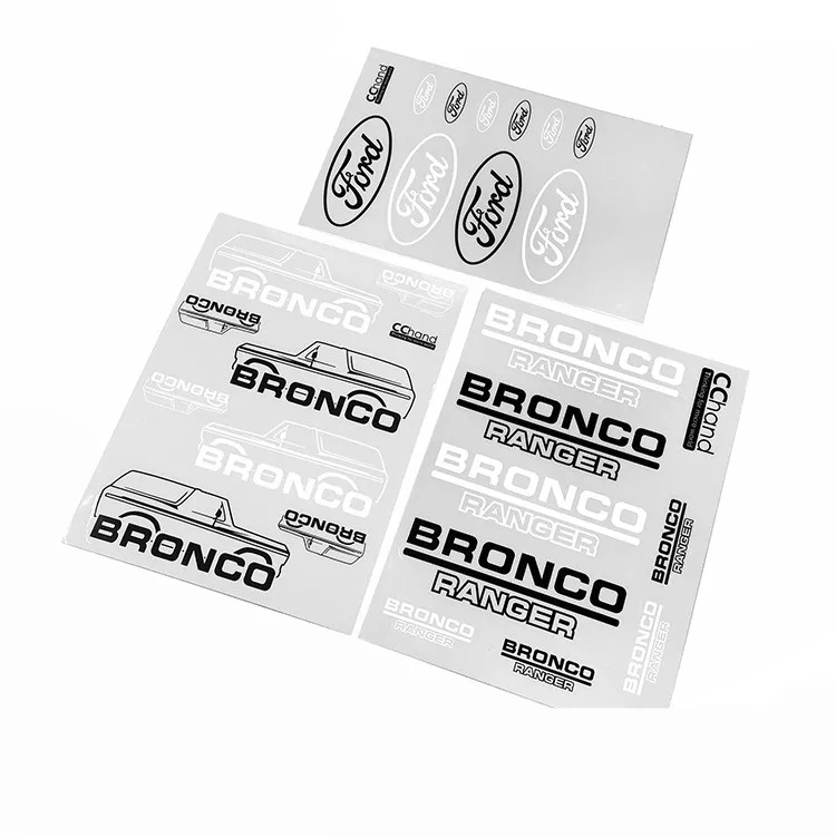 Koop RC Auto onderdelen Ford Decals Sticker LOGO voor 1 10 Traxxas TRX 4 TRX4 Schaal Bronco Body Shell