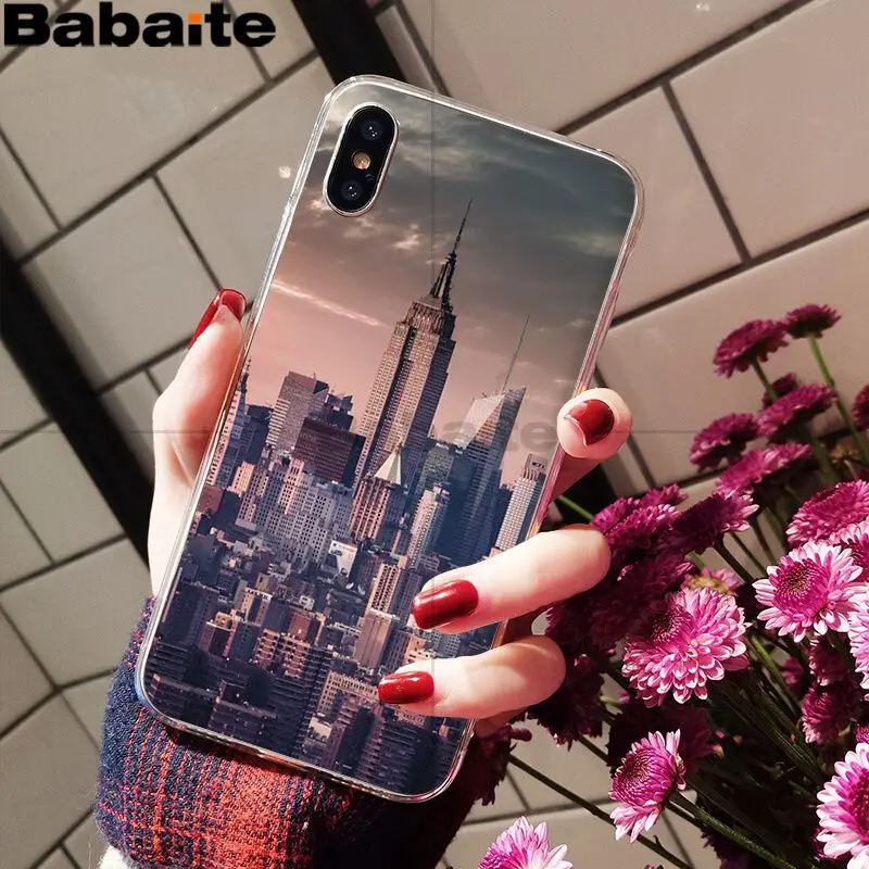 Babaite NYC Нью-Йорк городской пейзаж черный мягкий чехол для телефона Apple iPhone 8 7 6 6S Plus X XS MAX 5 5S SE XR Чехлы для мобильных телефонов