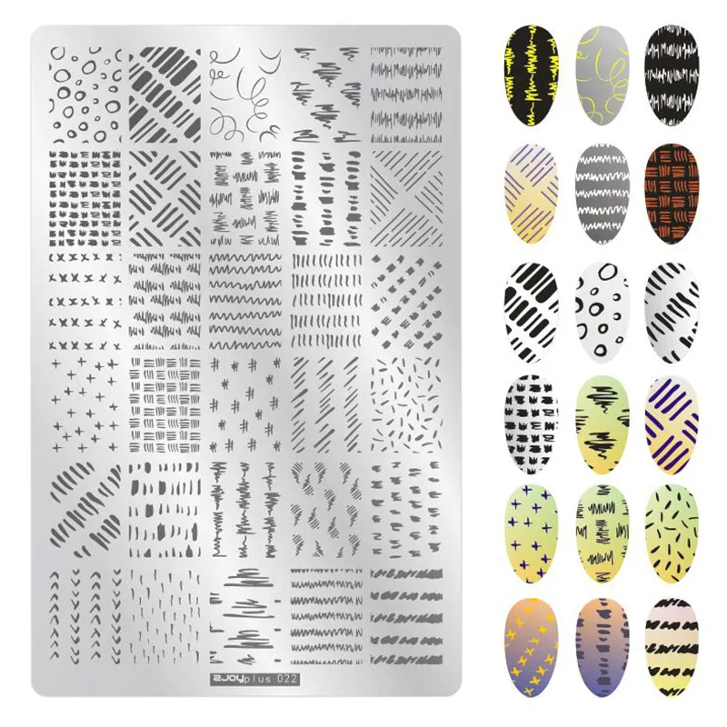 1 шт Геометрические линии из нержавеющей стали для штамповки ногтей пластины для штамповки изображения для дизайна ногтей маникюрный шаблон инструменты для штамповки ногтей