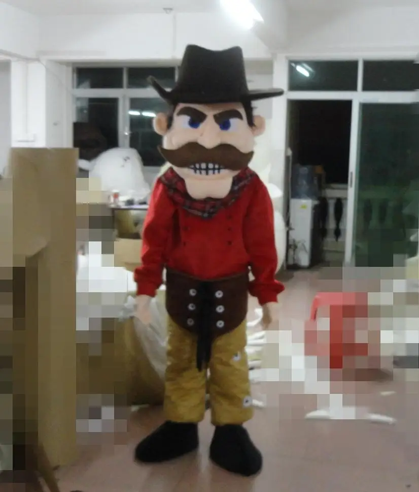 

Hot fashion bearded bandits Captain Mascot Costume Wear Hat Villain Cartoon Clothing adult Fancy dress free shipping