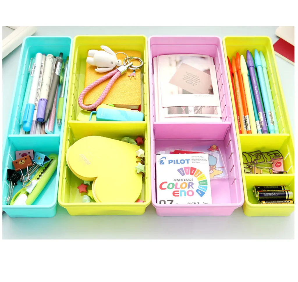 Latest Adjustable Drawer Organizer Kitchen Cutlery Divider Case Makeup Storage Box#30