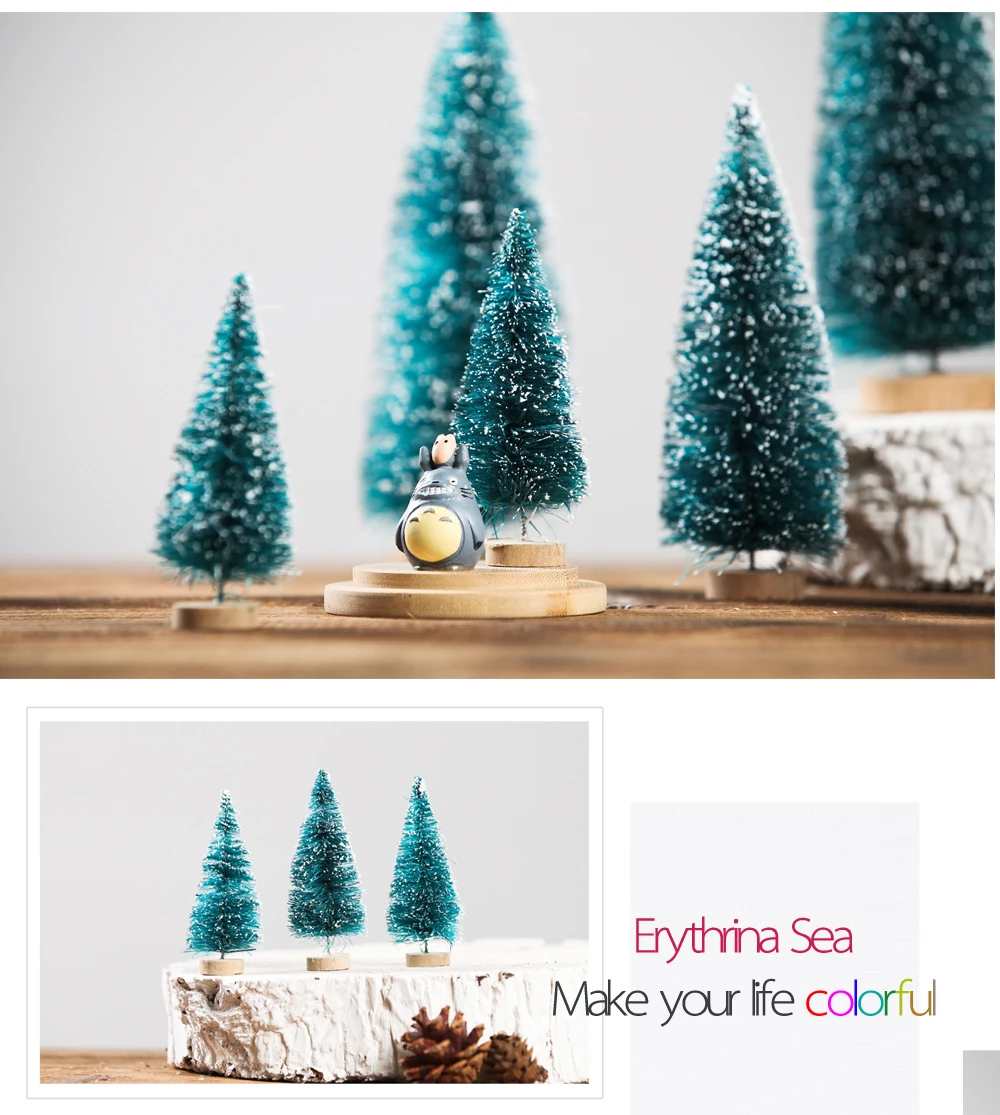 Mini Christmas Tree Sisal Silk Cedar Decoration Small Christmas Tree Blue Mini Tree