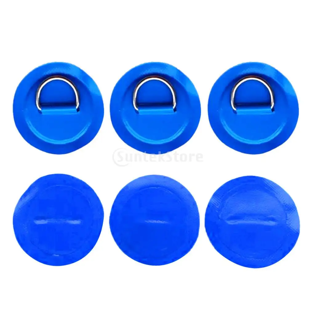 6pcs/set 8cm 316 Stainless Steel D Ring Pad/Patch for PVC Inflatable Boat Raft Dinghy Canoe Kayak Surfboard SUP
