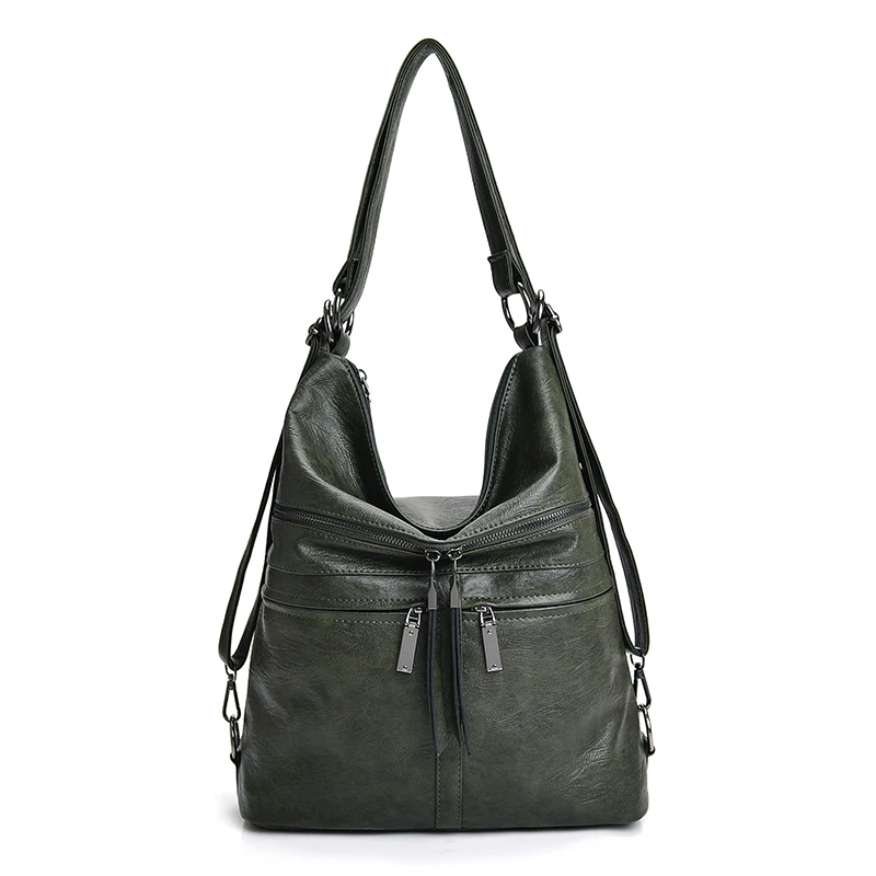 Vadim многофункциональные сумки женские сумки дизайнерские женские сумки через плечо женская сумка Большая вместительная кожаная сумка с верхней ручкой - Цвет: Green
