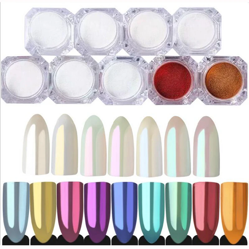 

Mirror Nail Glitter Pigment Powder 1g Gold Blue Purple Dust Manicure Nail Art Glitter Chrome Powder Decorations