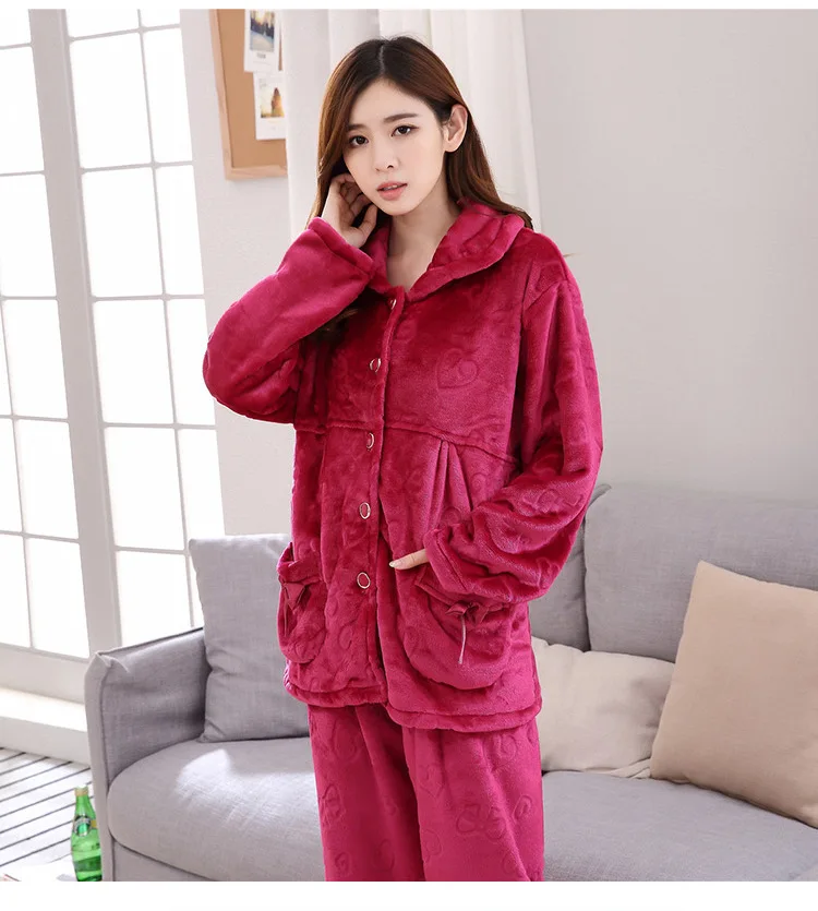 Fdfklak, женская пижама, пижамный комплект, фланелевая зимняя пижама с принтом, семейный пижамный комплект, теплый костюм для женщин, плюс размер, L, XL, XXL, 3XL, Q516 - Цвет: 702