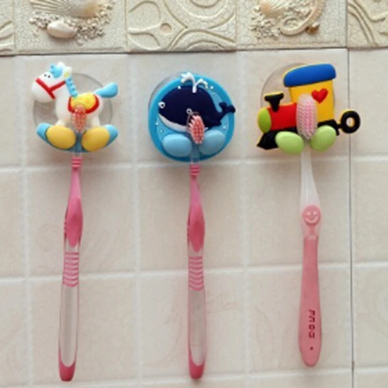 1PC Animal Cute Cartoon Suction Cup Toothbrush Holder Bathroom Set Wall