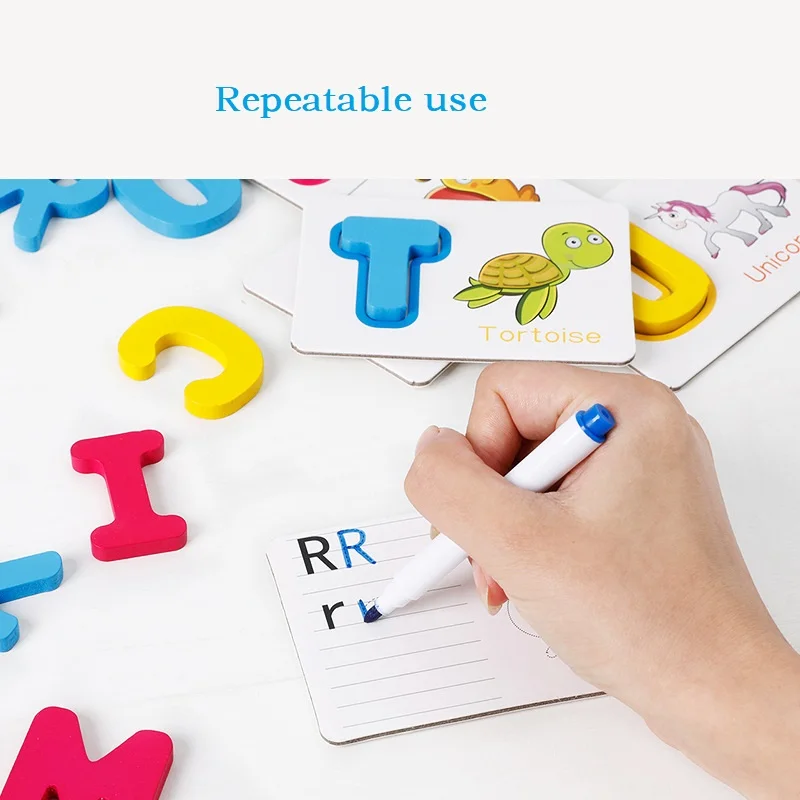 Дети Английский алфавит буквы Когнитивное Обучение игрушки с волшебной водой карты для рисования творческие головоломки игры развивающие игрушки подарок