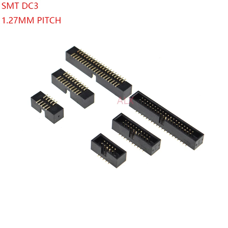 5 шт. SMT 10/20 Вт, 30 Вт, 40 PIN 1,27 мм pitch мужской разъем прямой idc заголовки коробки разъем PCB с двойным рядом камней SMD 10 P/20 P/40 P DC3 заголовка