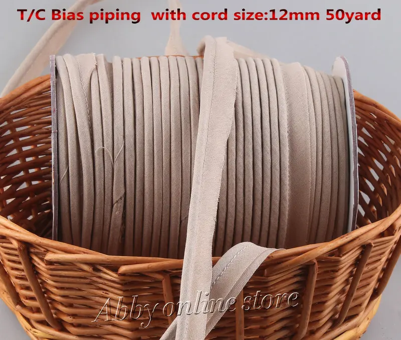 Free shipping Polyester Bias Piping, Bias piping tape with cord, size