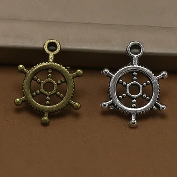 

ANGRLY 50pcs 20*15MM Have Hook Up Fashion Alloy Double-sided Anchor Rudder Pendant Accessories Punk Style Metal Crafts Gifts