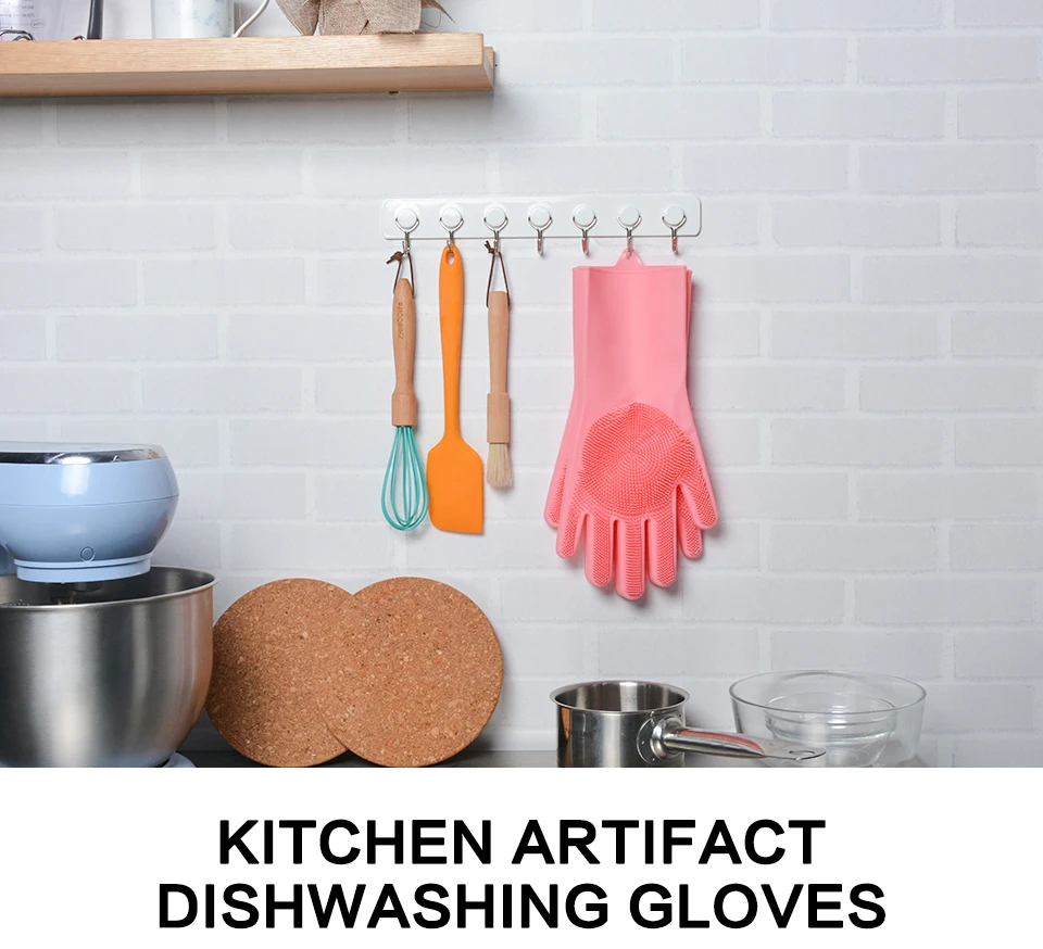 Блюдо моющиеся перчатки с Scrbbers волшебные перчатки из силиконовой резины для чистки посуды розовые многофункциональные перчатки для автомобиля щетка для домашних животных