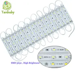 Tanbaby 20 шт./лот светодио дный модуль свет DC12V SMD 5630 IP67 Водонепроницаемый открытый канал буквы 5730 полосы освещения модули