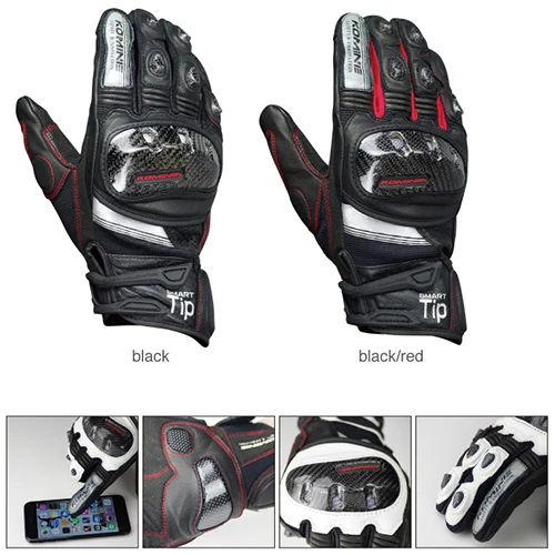 

KOMINE GK193 motorcycle gloves breathable dry leather carbon fiber 3D knight riding glove 3color