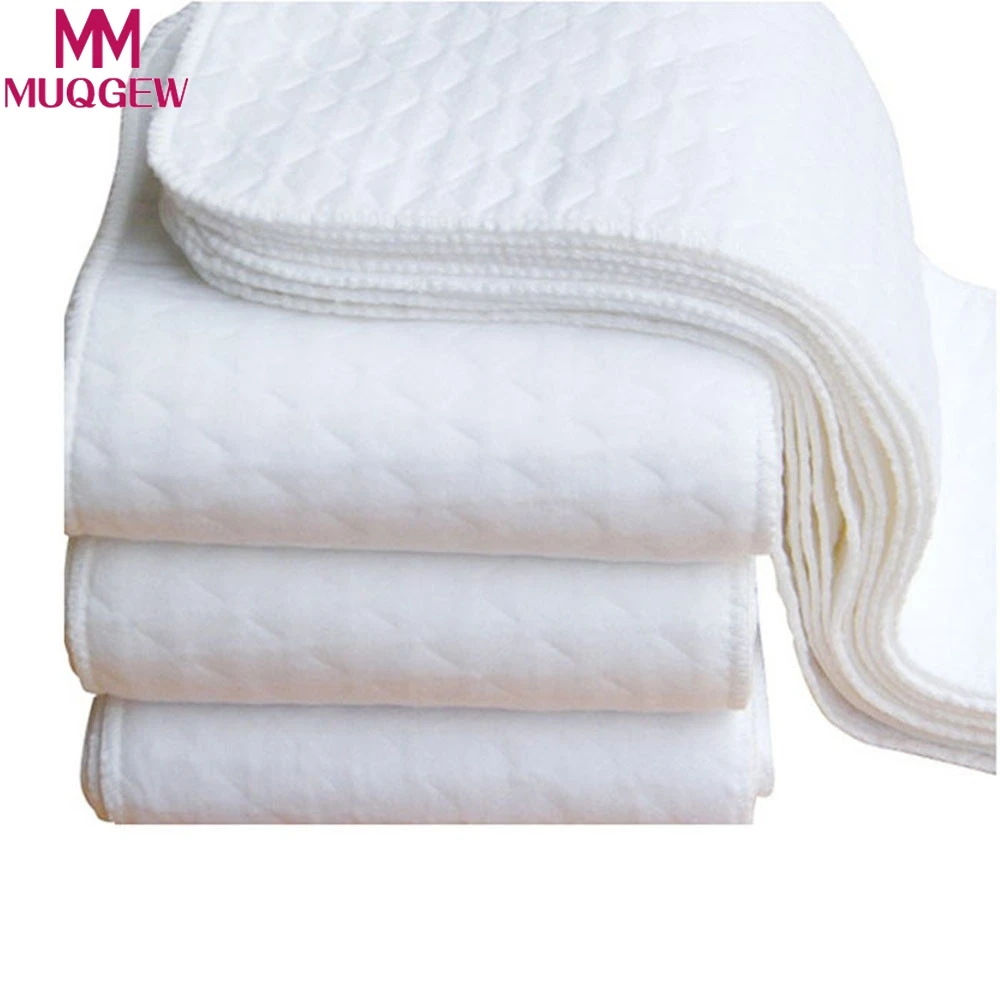 New 2pcs Infant White Ecological Cotton Baby Cloth Diaper Washable