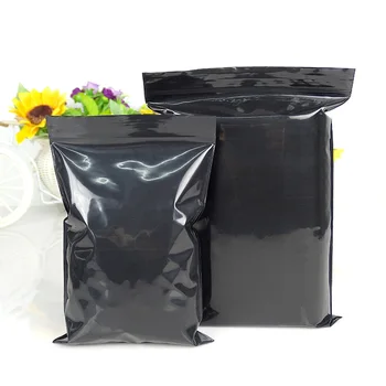 

100 Pcs Black Shading Zipper Bags, Lightproof Plastic Black Ziplock Bags for Electronics Chemical Raw Materials Medical supplies