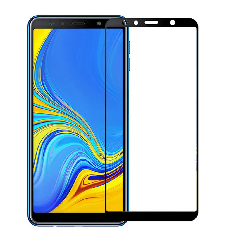 

2pcs/lot 9H Full Screen Cover For Samsung Galaxy A7 2018 A750 Explosion-proof Tempered Glass Film A8 Plus 2018 Screen protector