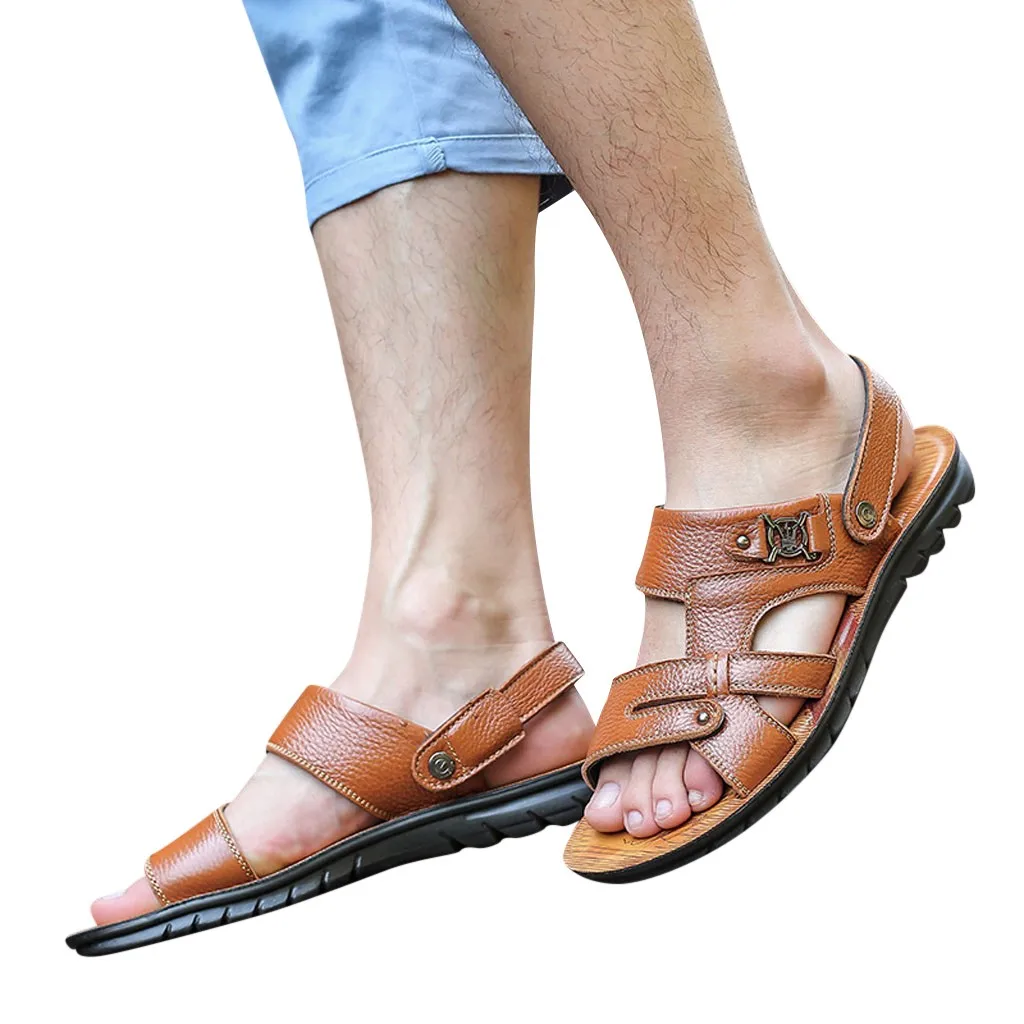 Летние пляжные мужская обувь, сандали в повседневном стиле; Удобная нескользящая обувь; размеры обувь двойного назначения для мужские босоножки, тапочки, calzado hombre# G4