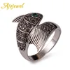 Ajojewelry – bague avec yeux de poisson en cristal vert pour hommes et femmes, bijoux de marque à la mode, taille 7 8 9 ► Photo 1/6