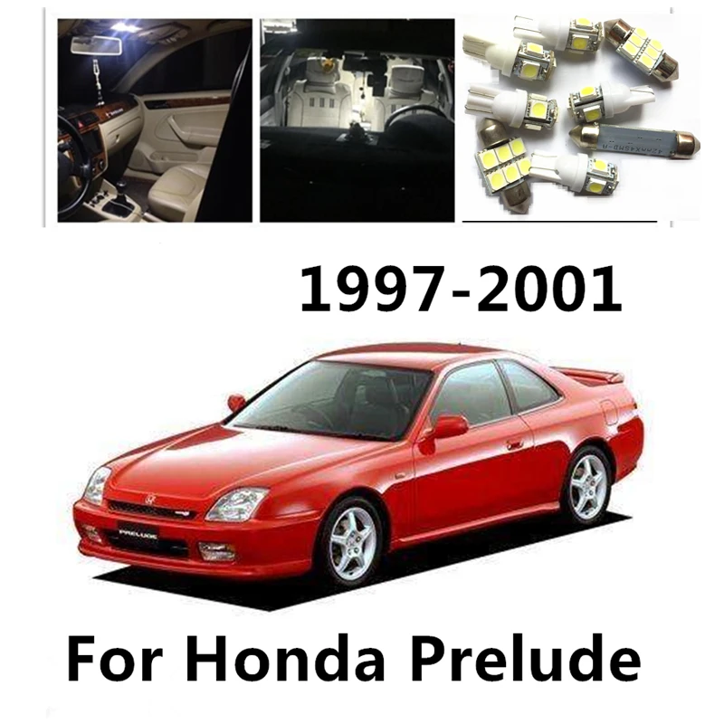 LOAUT 7 шт. Белый светодиодный свет лампы Интерьер Пакет комплект для Honda Prelude 1997-2001 Карта Купол любезно ствол лампочки