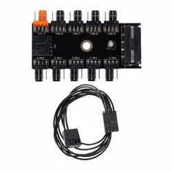 ЕВА Двусторонняя IDE Molex 1-10-ходовой ШИМ Вентилятор охлаждения Hub 4-Pin 12 В Мощность гнездо адаптера PCB