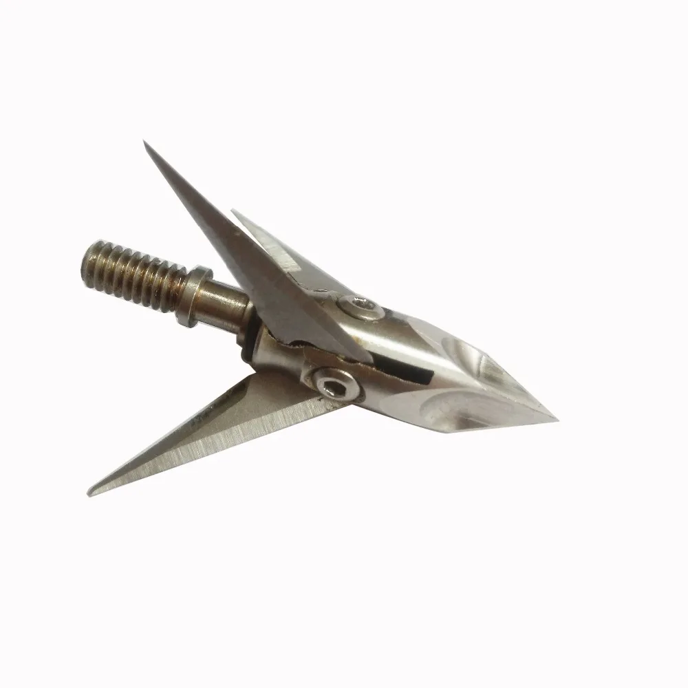 

Pure stainless steel charlotte Broadheads 100 grain Hunting Arrowhead Tips for Compound bow Archery 6 pack