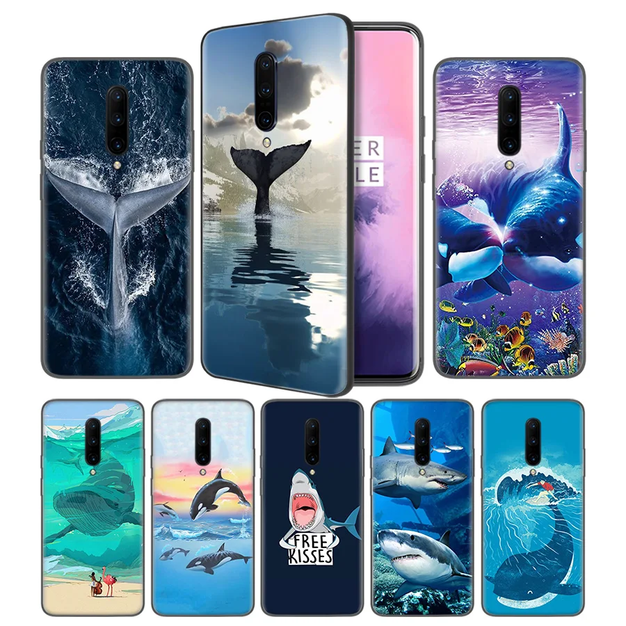Funny Animal Whale Soft Black Silicone Case Cover for font b OnePlus b font 6 6T