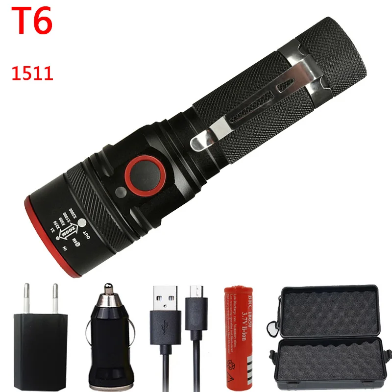 Litwod Z40188 XM-L2 U3 USB Перезаряжаемый светодиодный фонарик 5000лм зум Алюминиевый дистанционный переключатель Тактический фонарик для охоты - Emitting Color: Option I