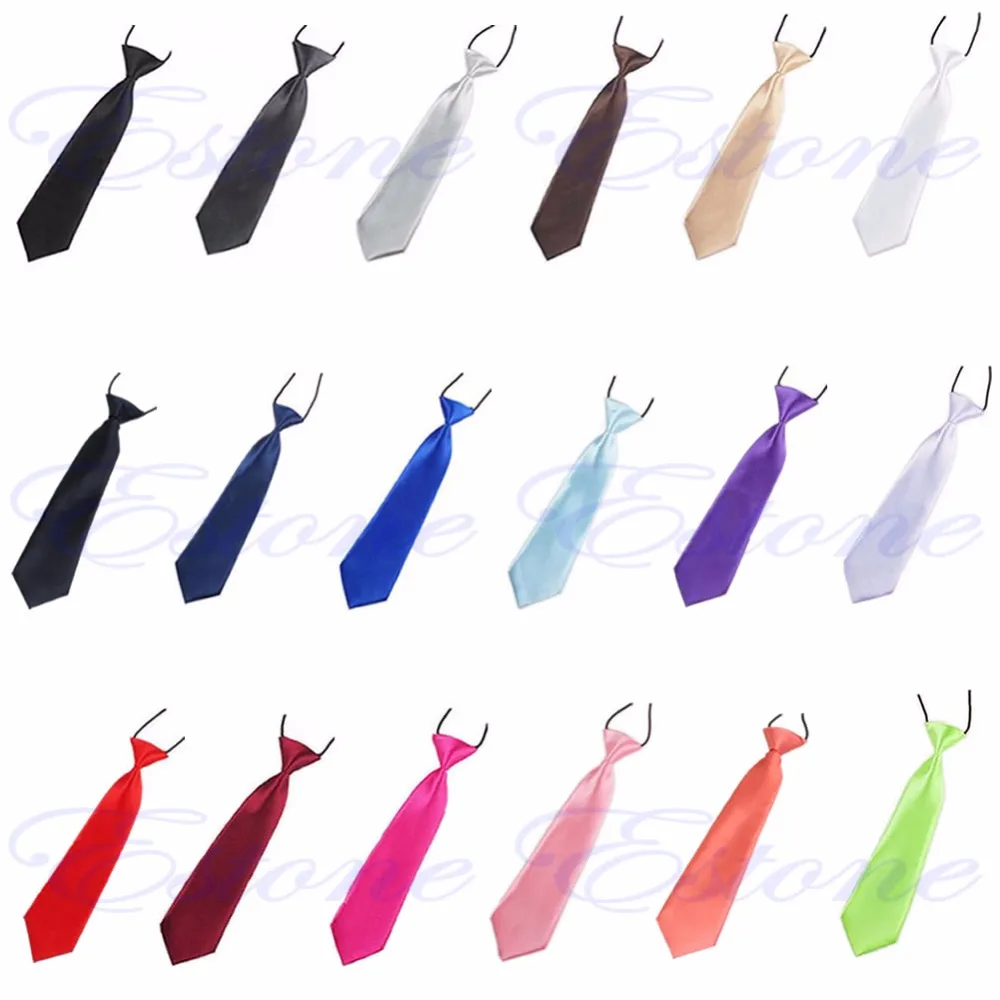 Модный детский Свадебный однотонный эластичный галстук для мальчиков|fashion necktie|tie