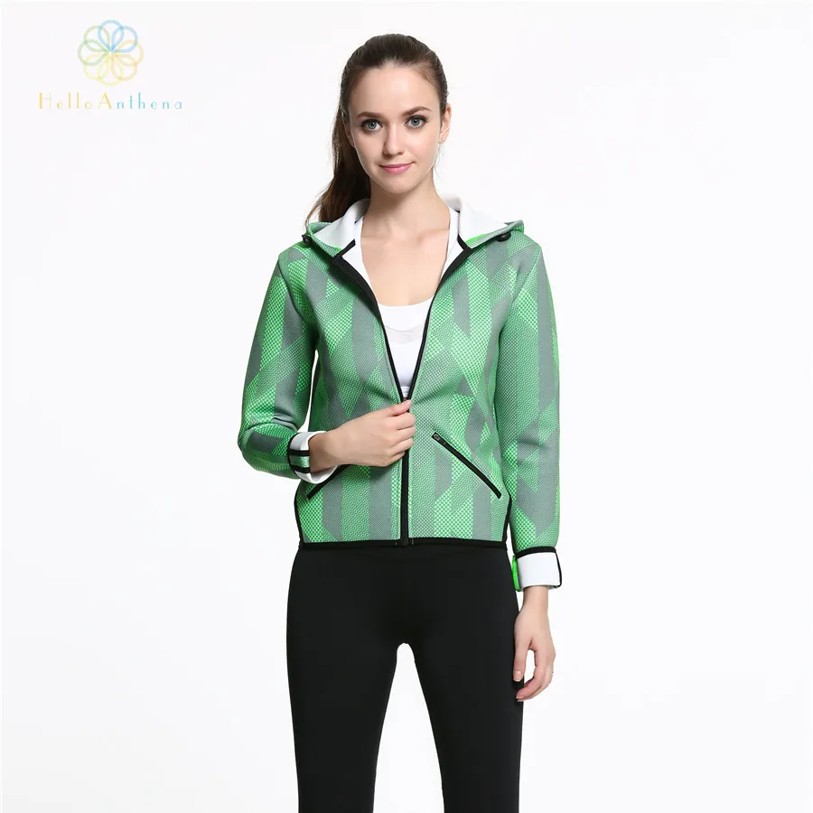Hello Anthena Women's Space Cotton Full Zip Jacket Polyester/Spandex