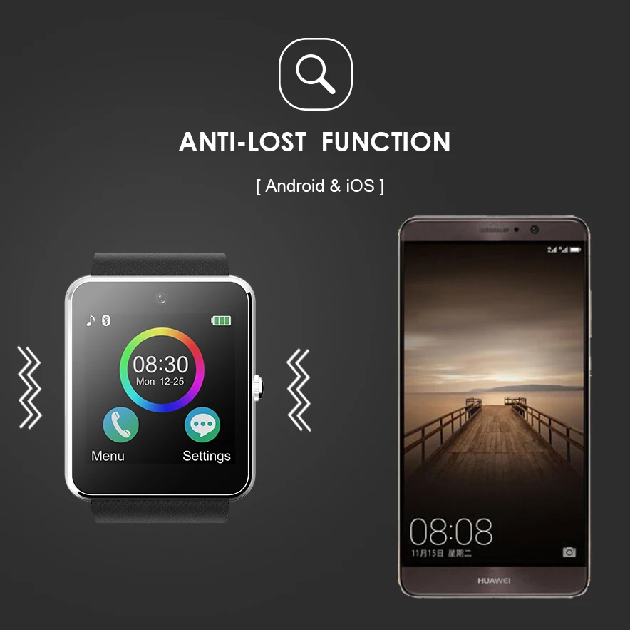 Умные часы на Android GT08 умные с разъемом для Sim карты и поддержкой Bluetooth PK DZ09
