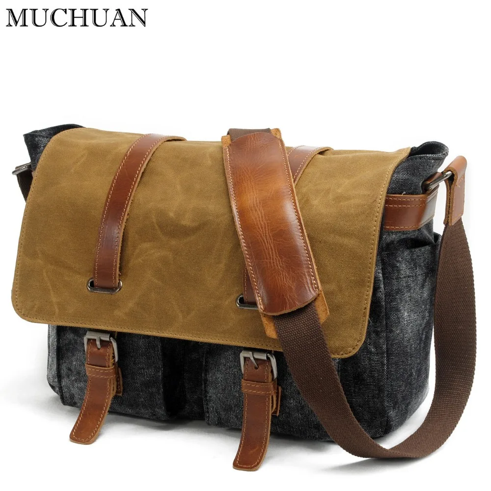 

Muchuan 16940# Canvas DSLR Digital Camera Bag Casual Shoulder Messenger Pack for Outdoor Travel Waterproof Bag