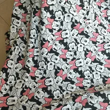 50*180 м розовая утепленная махровая вязанная хлопковая ткань с Минни для Лоскутная Ткань DIY швейная Толстовка для маленьких девочек, рубашка, одежда