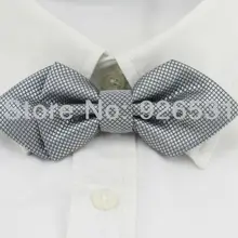 Серый галстук/галстук-бабочка han edition Мужская Новая светло-серая небольшая решётка острый галстук-бабочка специальная горячая распродажа