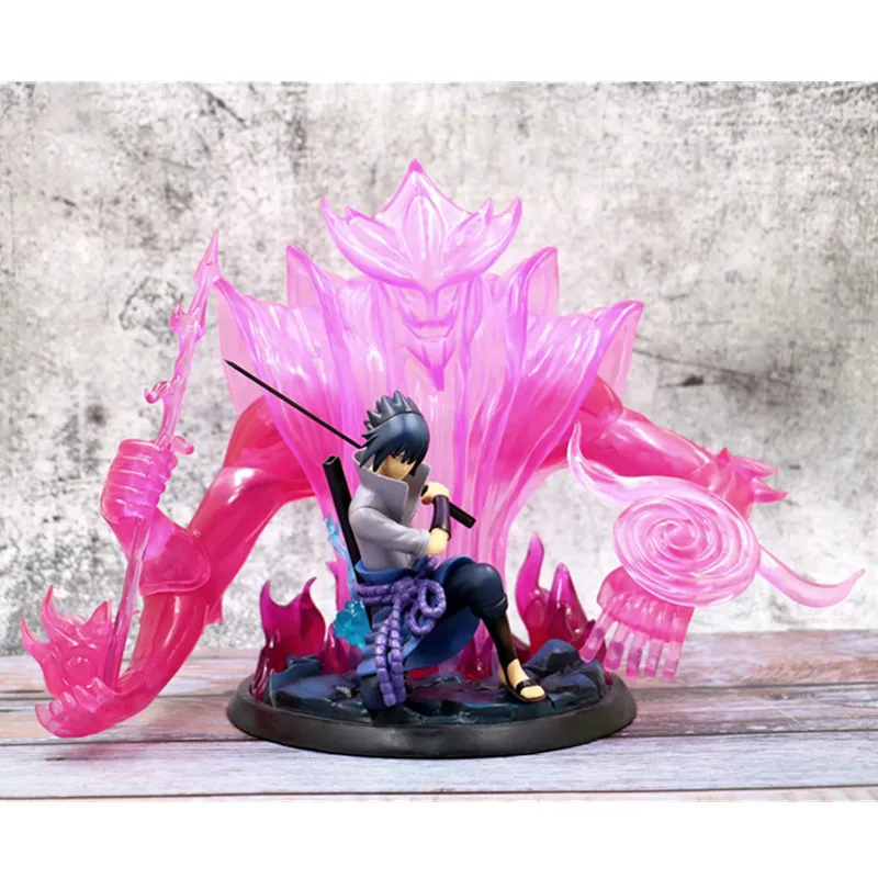 

Anime Naruto Susanoo Uchiha Sasuke Squatting Position Combat Scenes PVC Action Figure Collection Model Toy X1693