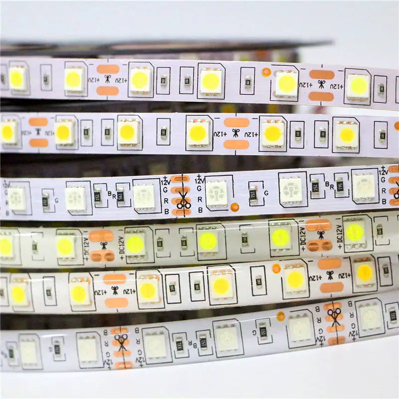 2018 Высокое качество 5050 SMD 60 светодиодный s/m DC 12V 1m 2m 3m 4m 5m Белый/теплый белый/RGB Waterproof