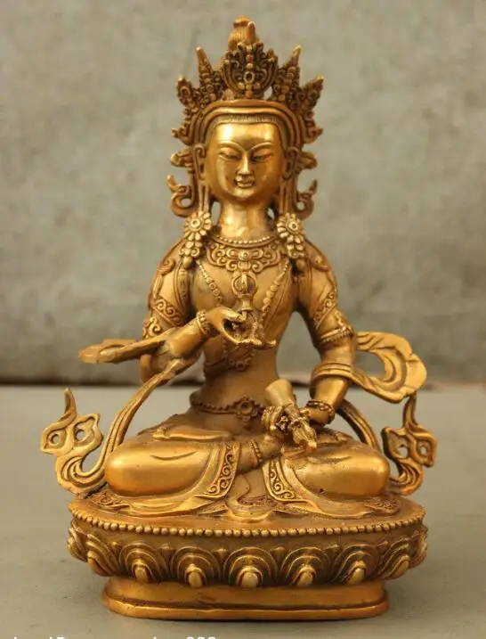 

S01654 8 Tibet Mahayana Bronze Gilt Vajrasattva Bodhisattva God Buddha Statue Sculpture (B0328)