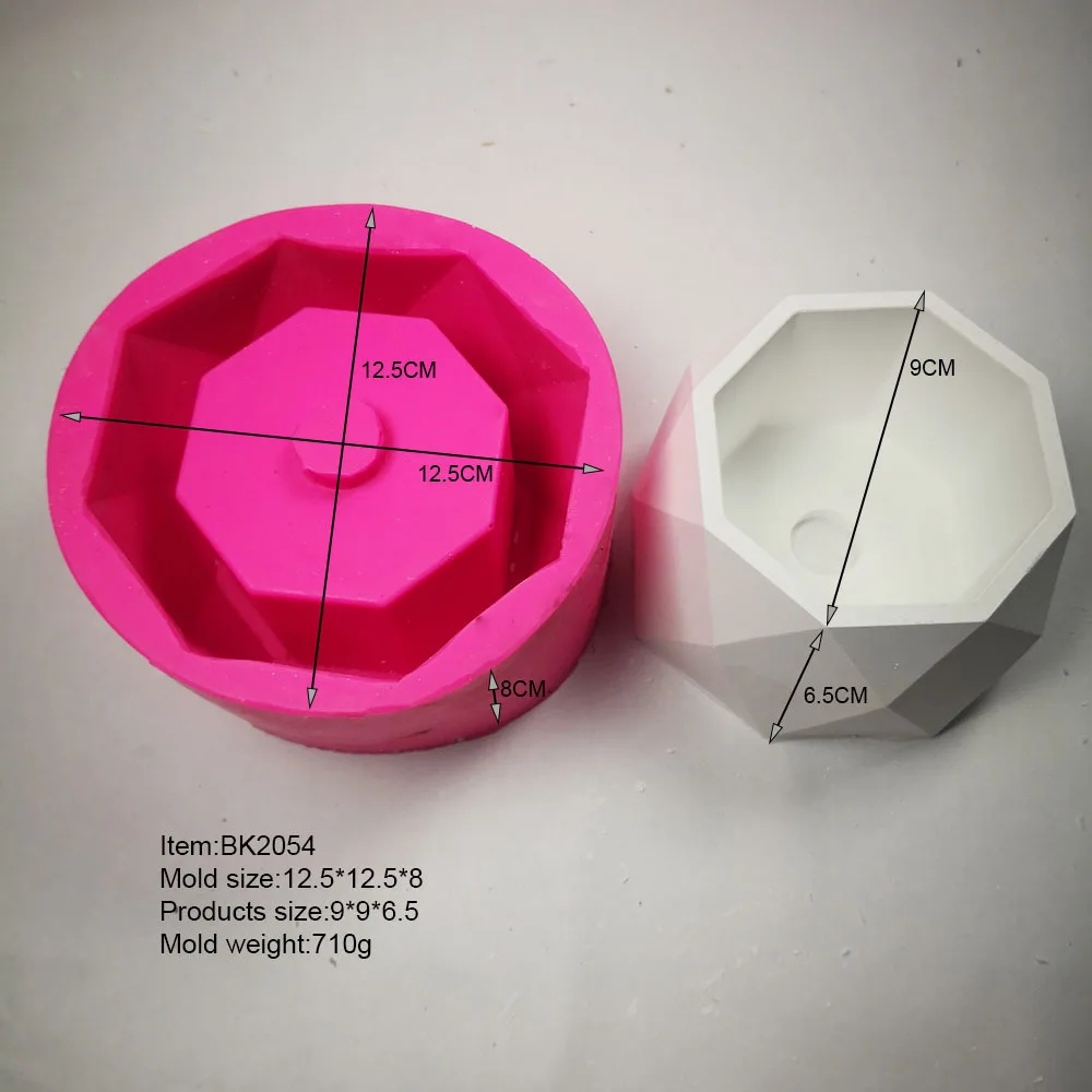 

Bk2054 Creative Geometric Polygon Concrete Flower Pot Multi-flesh Flower Pot Silica Gel Mould Customized Base