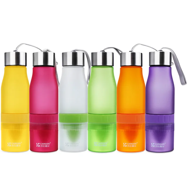 700ml Frosted Plastic Lemon Juice Water Bottle Cargen PM001 Hand Rope