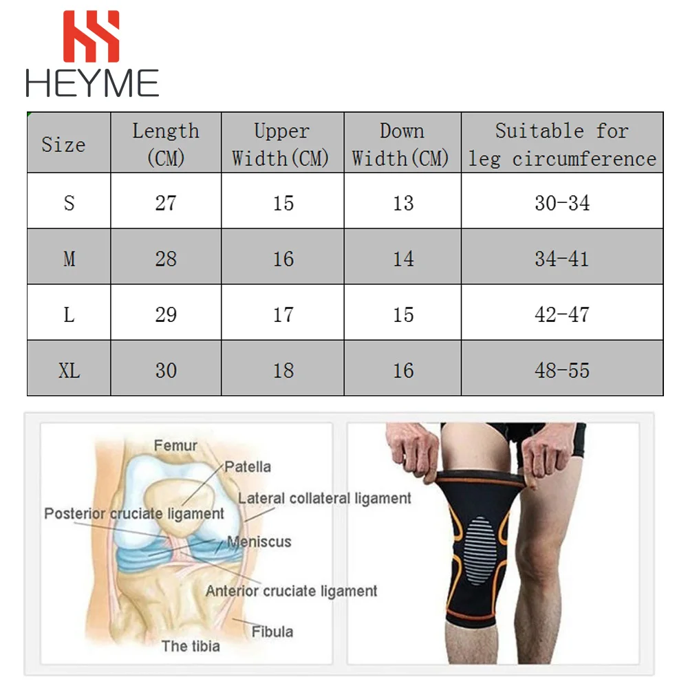HEYME для фитнеса, 1 шт., хит, унисекс, универсальный, для баскетбола, бега, спортзала, сдавливания колена, суставов, обезболивающий рукав, поддерживает подтяжки A